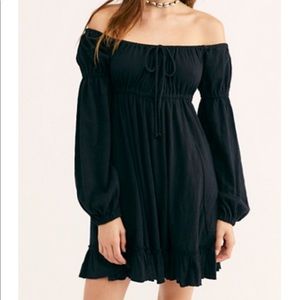 Off-shoulder dress. Lowry mini dress from Free People.
